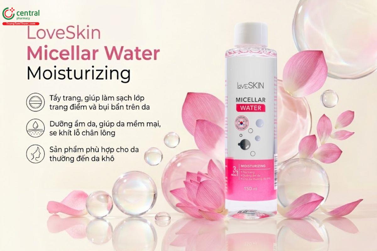 LoveSkin Micellar Water Moisturizing tẩy trang và cung cấp ẩm cho da