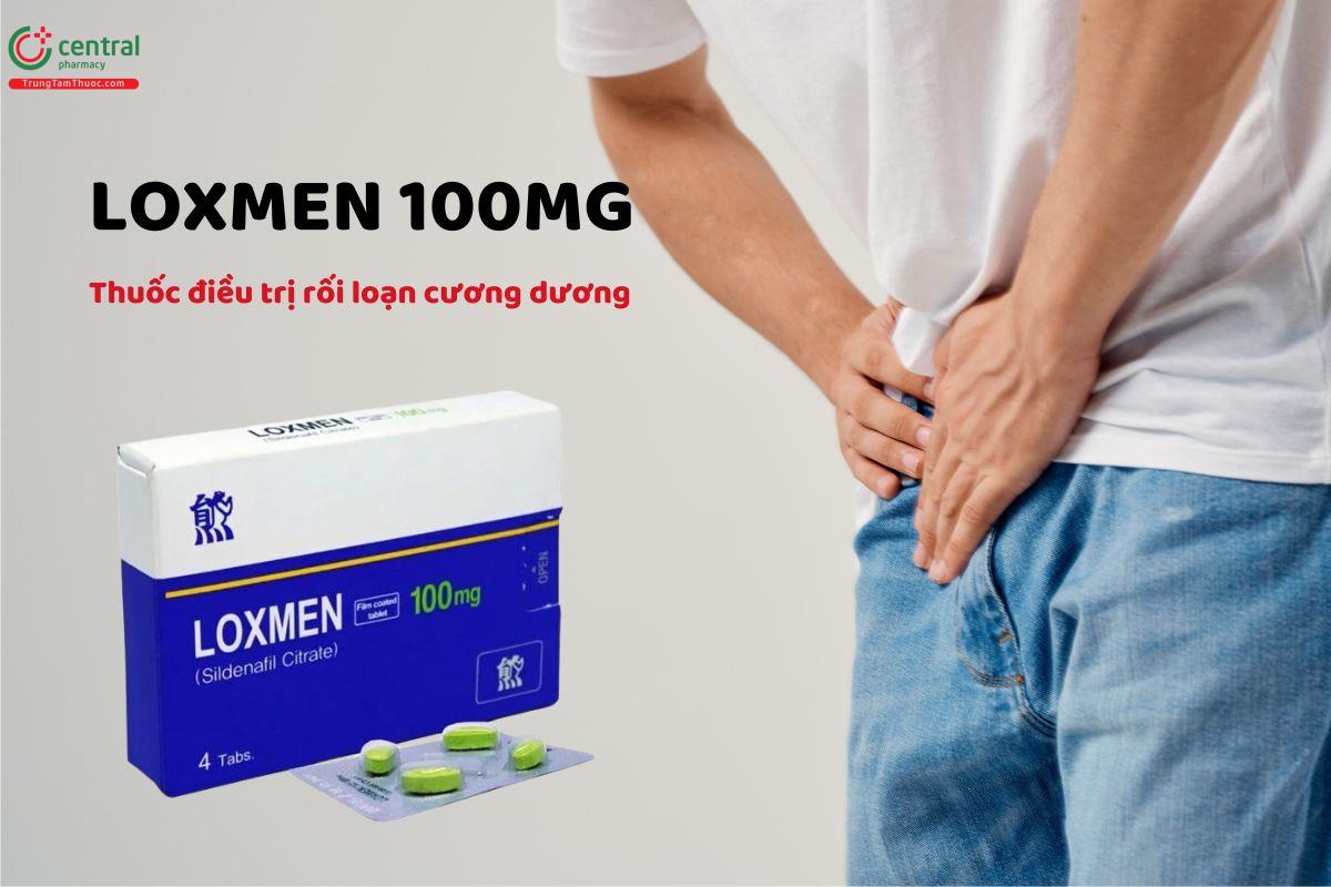 Thuốc Loxmen 100mg điều trị rối loạn cương dương (Hộp 1 vỉ x 4 viên)