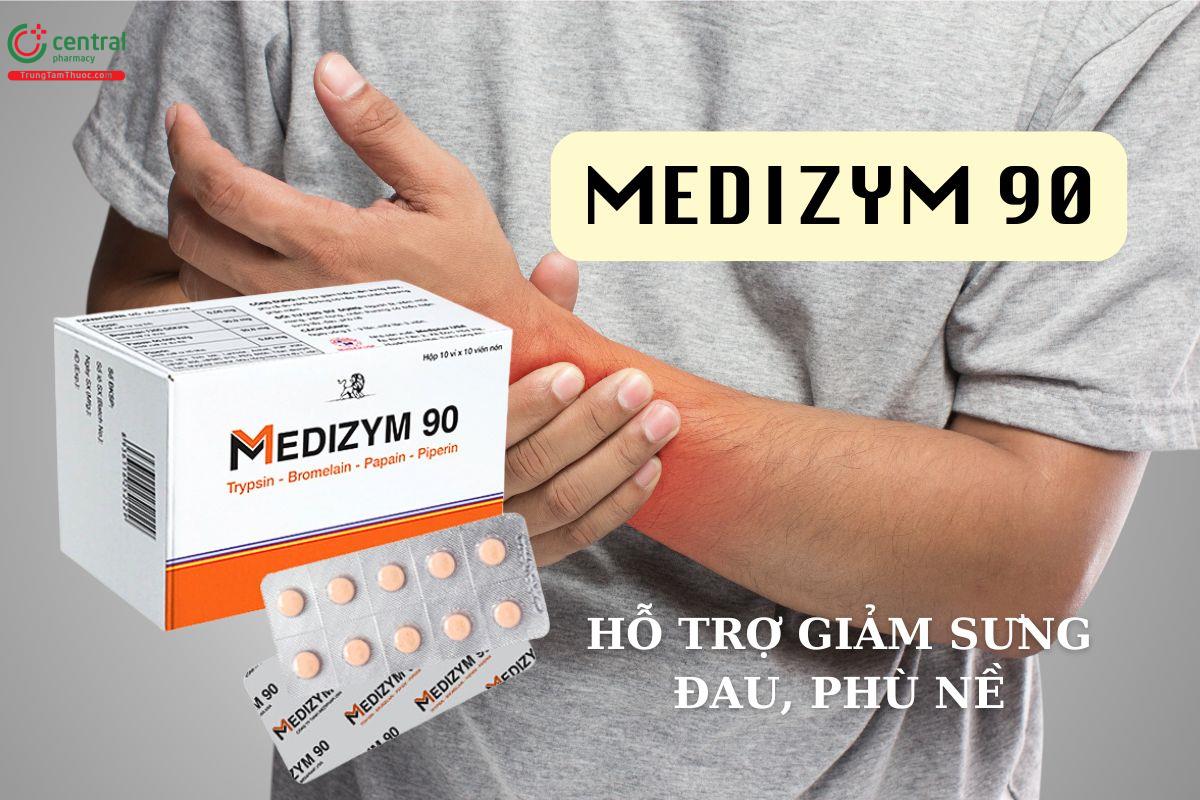 Viên uống Medizym 90 hỗ trợ giảm sưng, đau, phù nề