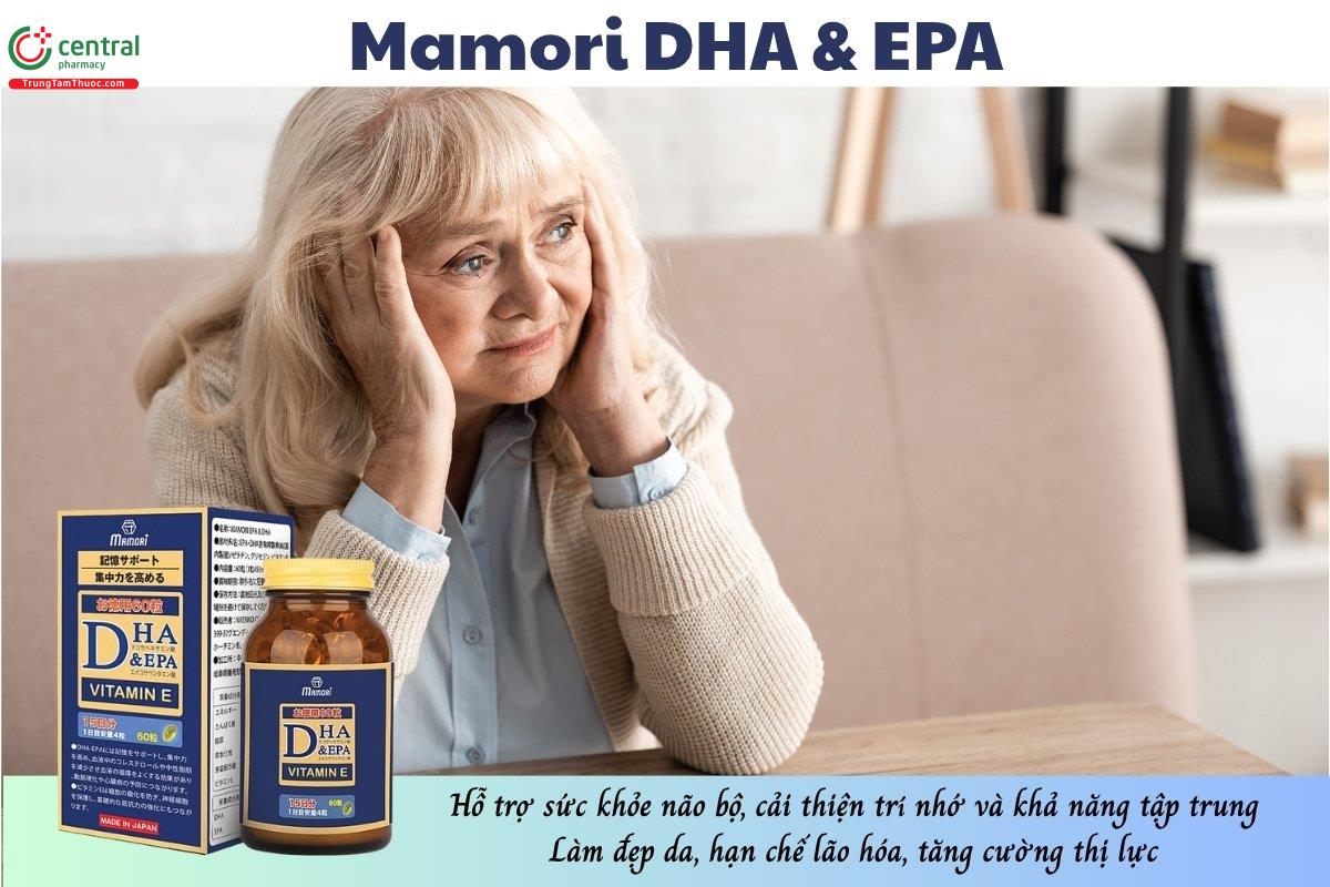 Mamori DHA & EPA hỗ trợ sức khỏe não bộ, cải thiện trí nhớ và khả năng tập trung, làm đẹp da, hạn chế lão hóa, tăng cường thị lực