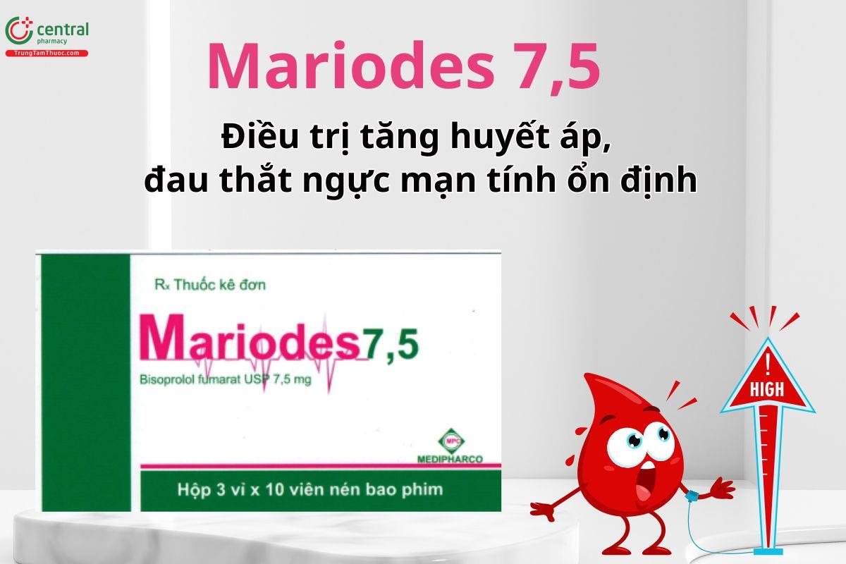 Mariodes 7,5mg điều trị tăng huyết áp, đau thắt ngực ổn định mạn tính