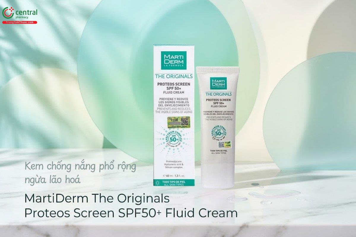 MartiDerm The Originals Proteos Screen SPF50+ Fluid Cream chống nắng cho da