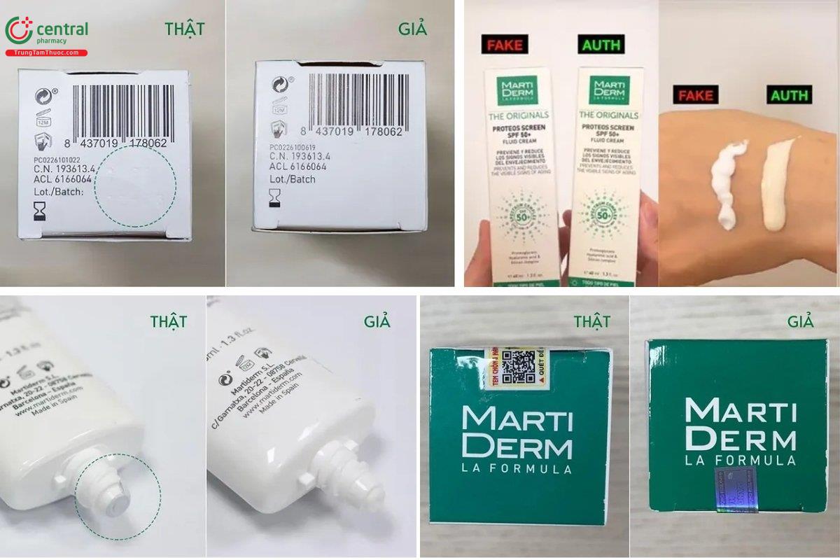 Phân biệt Kem chống nắng MartiDerm thật giả