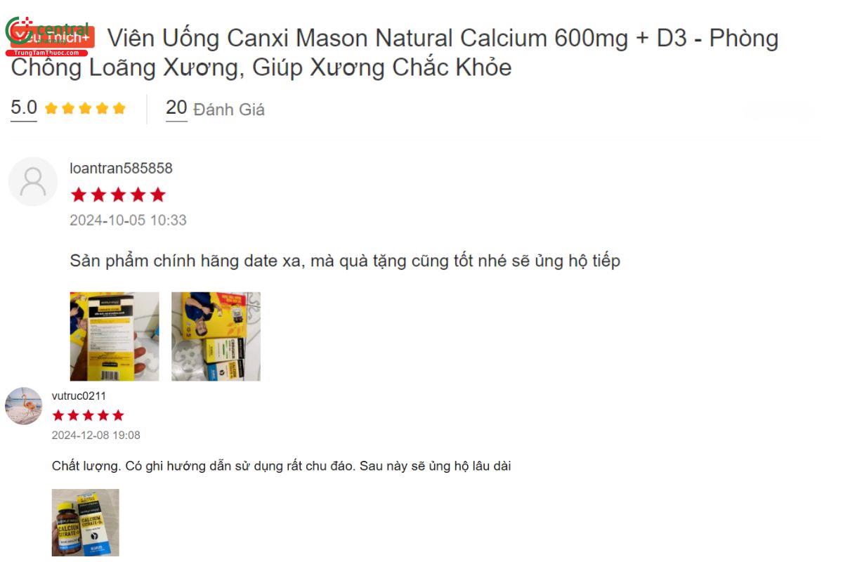 Mason Natural Calcium Citrate + D3