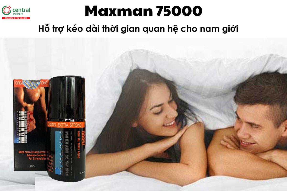 Chai xịt Maxman 75000 - hỗ trợ kéo dài thời gian quan hệ cho nam giới