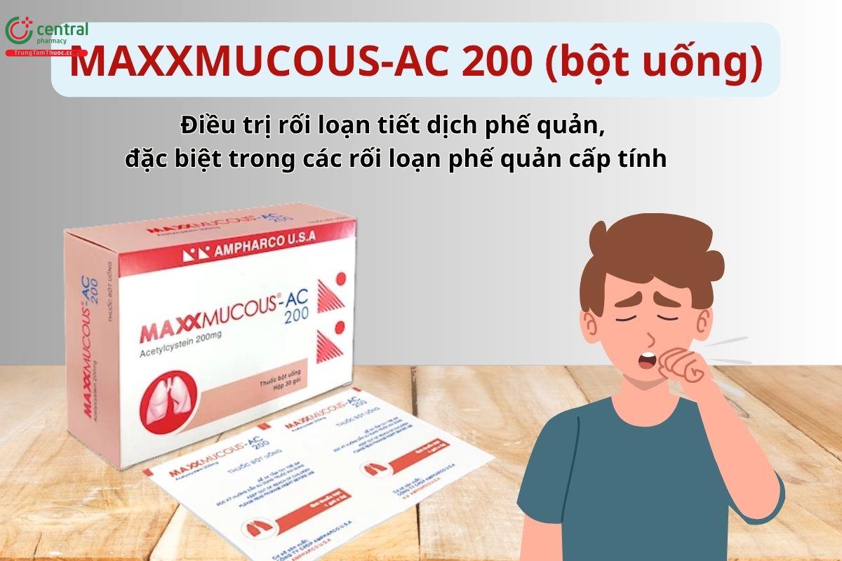 Maxxmucous-AC 200 cải thiện tình trạng tiết nhầy đường hô hấp