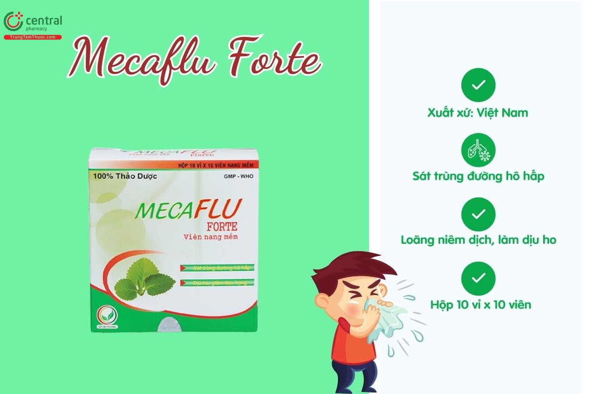 Thuốc Mecaflu Forte - Giải pháp làm loãng niêm dịch, dịu ho nhanh chóng