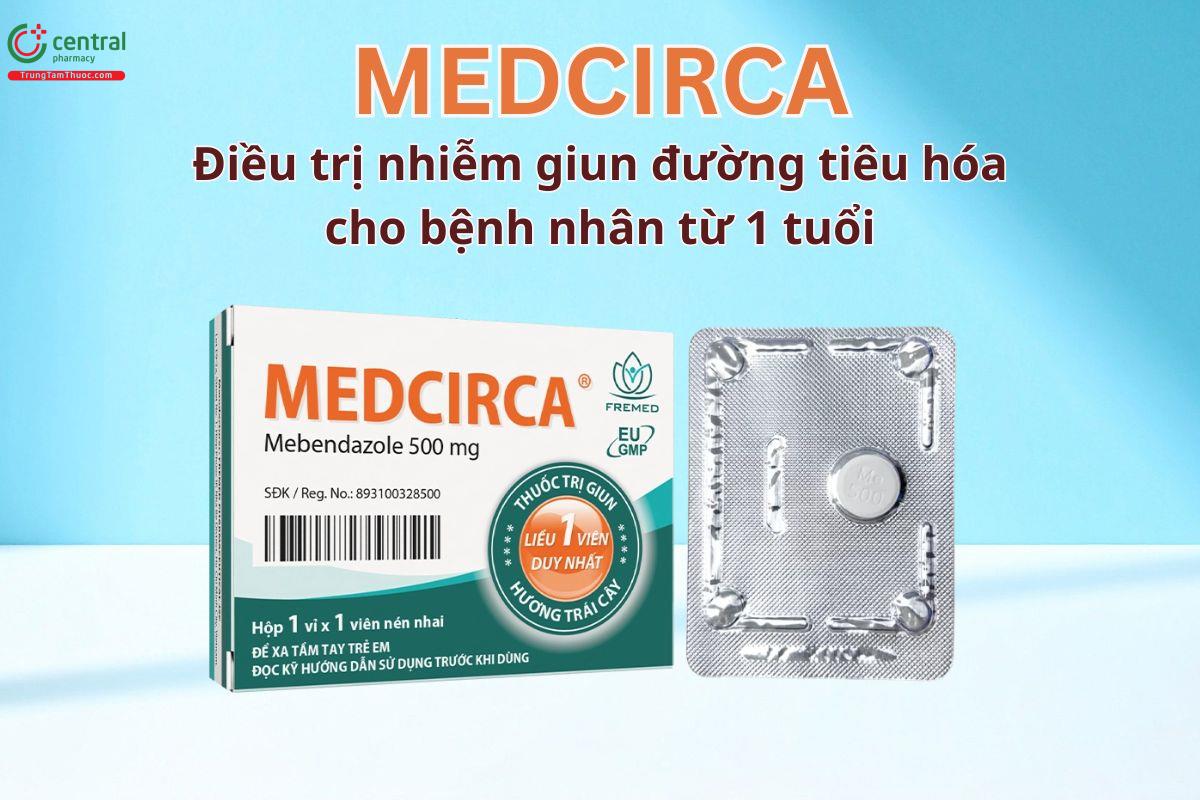 Medcirca 500mg được dùng trong trường hợp nhiễm giun đường tiêu hóa