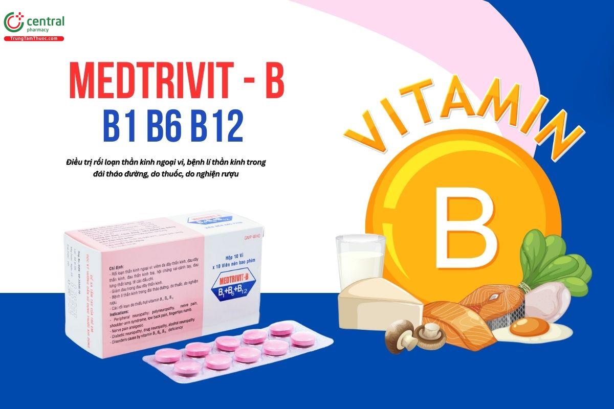 Thuốc Medtrivit - B bổ sung vitamin B1, B6, B12 hỗ trợ thần kinh