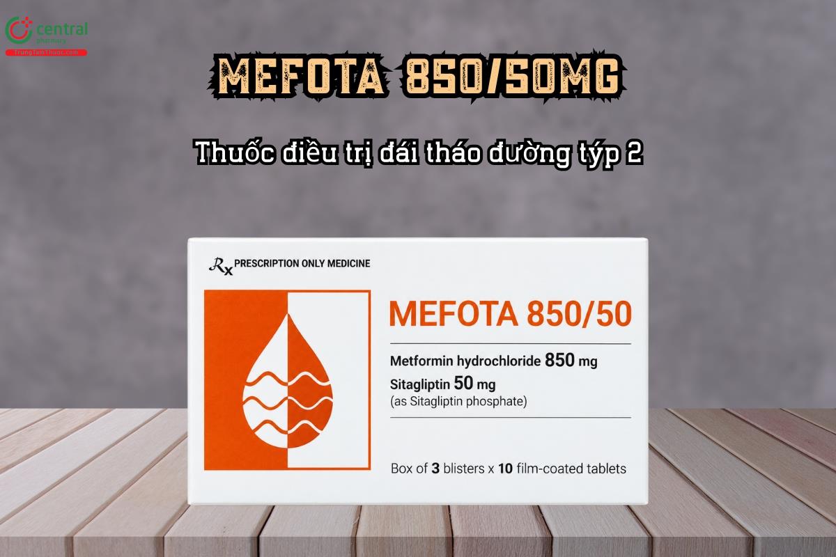 Thuốc điều trị đái tháo đường týp 2 Mefota 850/50mg
