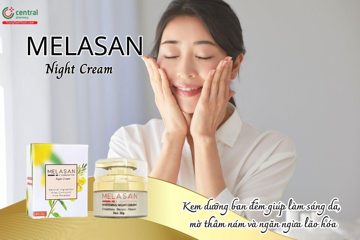 Kem dưỡng ban đêm Melasan Night Cream giúp làm sáng da, mờ thâm nám và ngăn ngừa lão hóa