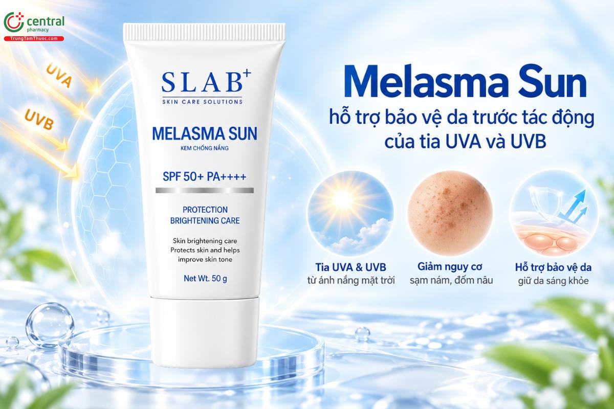Melasma Sun hỗ trợ bảo vệ da trước tác động của tia UVA và UVB