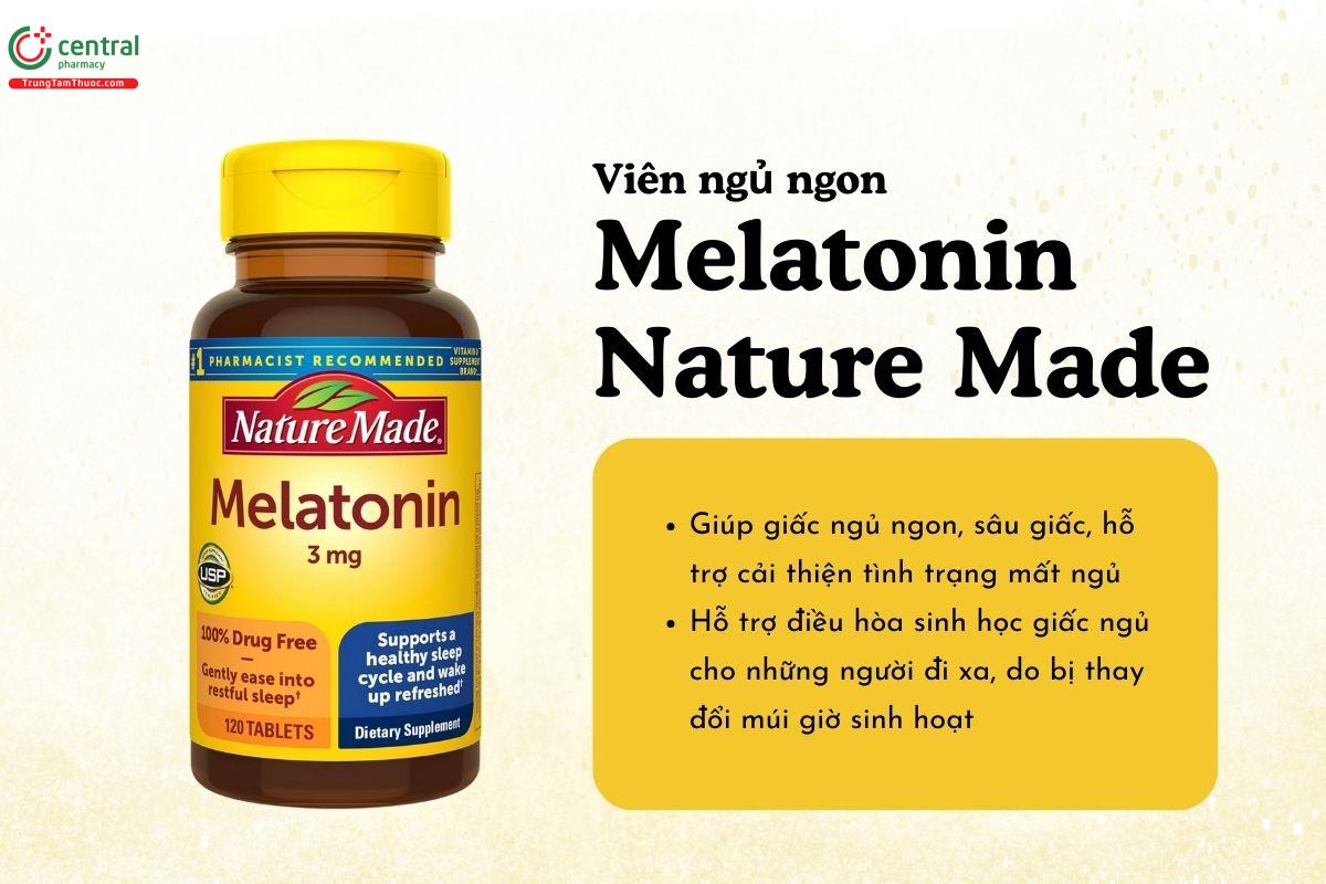 Melatonin 3mg Nature Made cải thiện giấc ngủ, giảm căng thẳng, lo âu