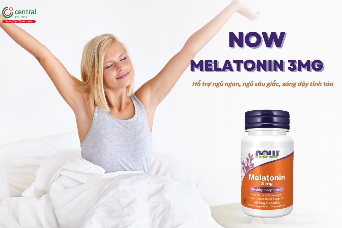 Melatonin 3mg Now 60 viên cải thiện chứng mất ngủ, hỗ trợ ngủ ngon