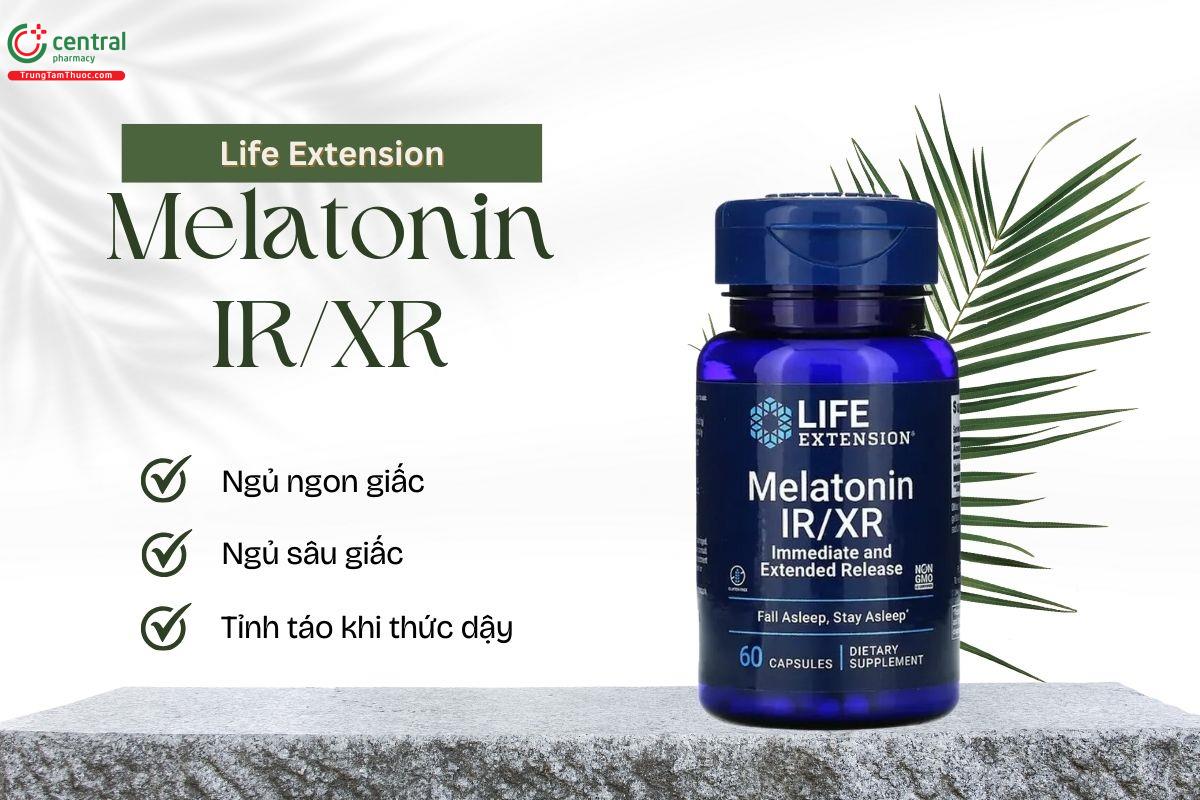 Melatonin IR/XR Life Extension hỗ trợ an thần, ngủ ngon và sâu giấc