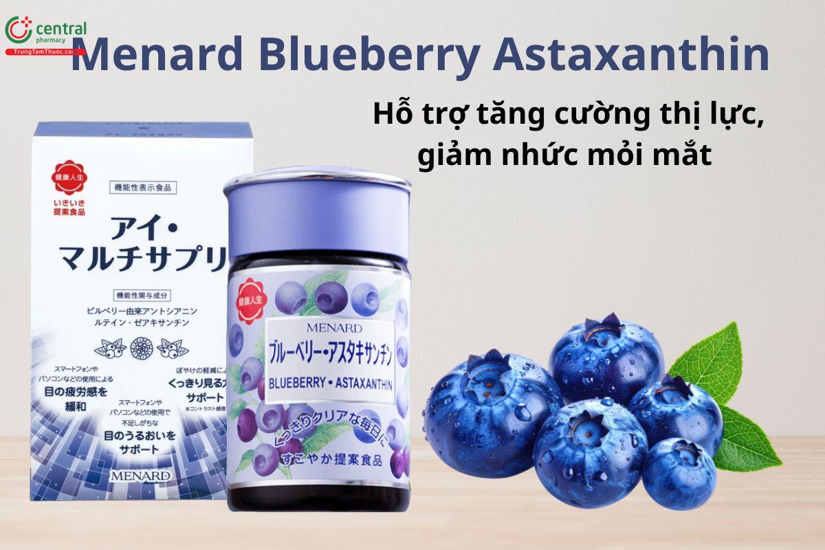 Menard Blueberry Astaxanthin hỗ trợ tăng cường sức khỏe tim mạch, não bộ, thị lực