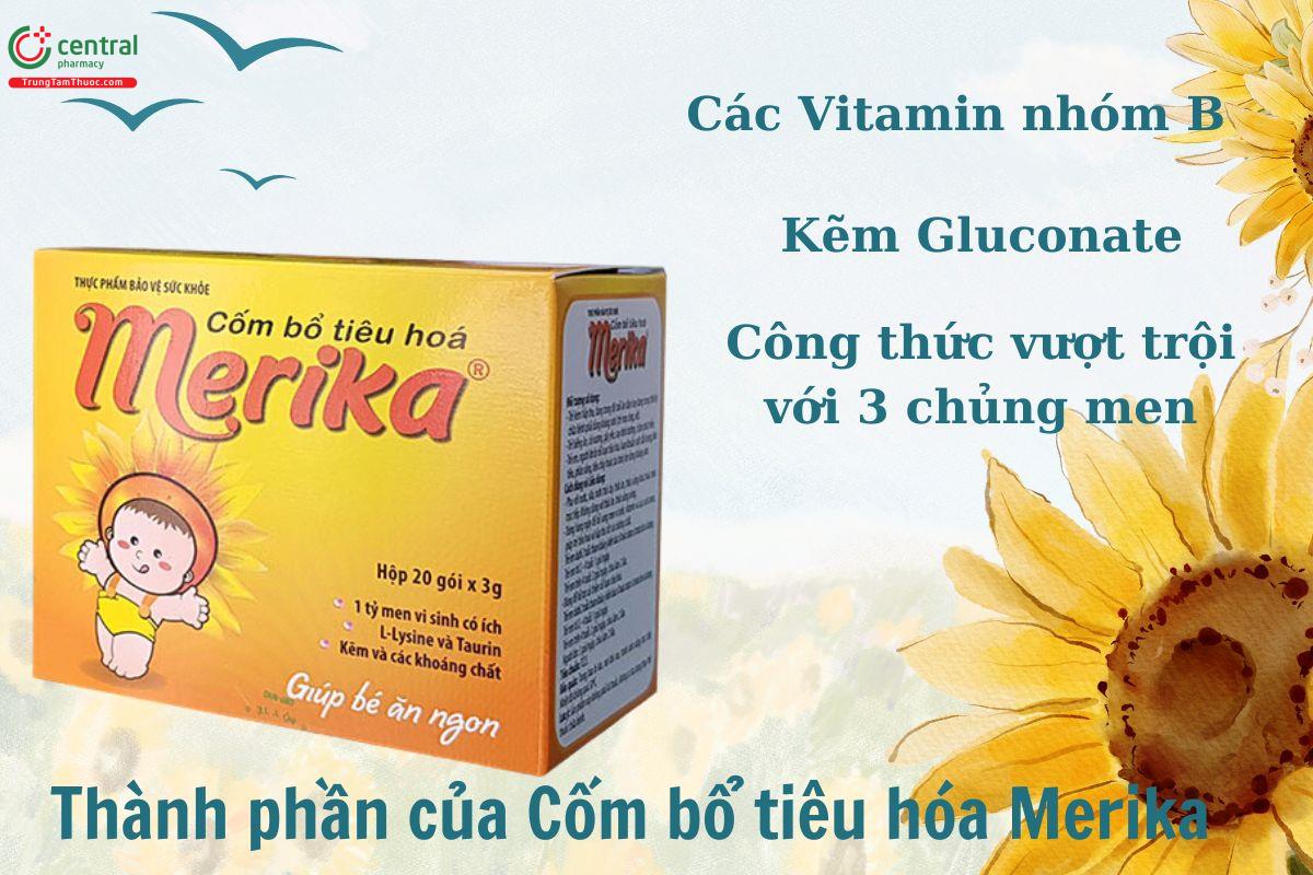 Thành phần của cốm bổ tiêu hóa Merika 