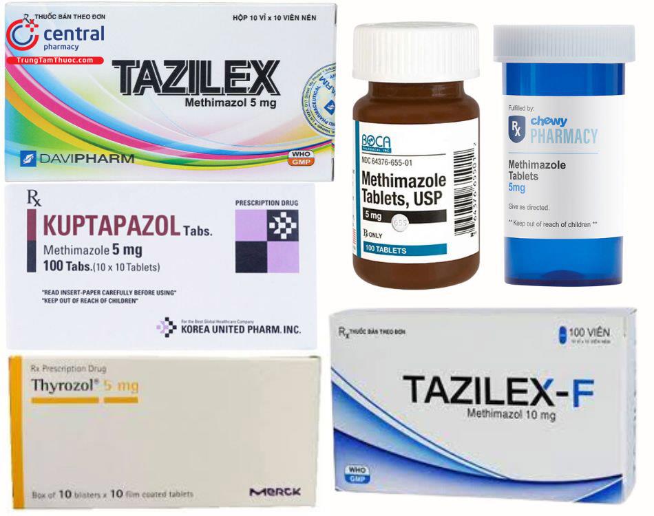 Một số thuốc phổ biến chứa Methimazole