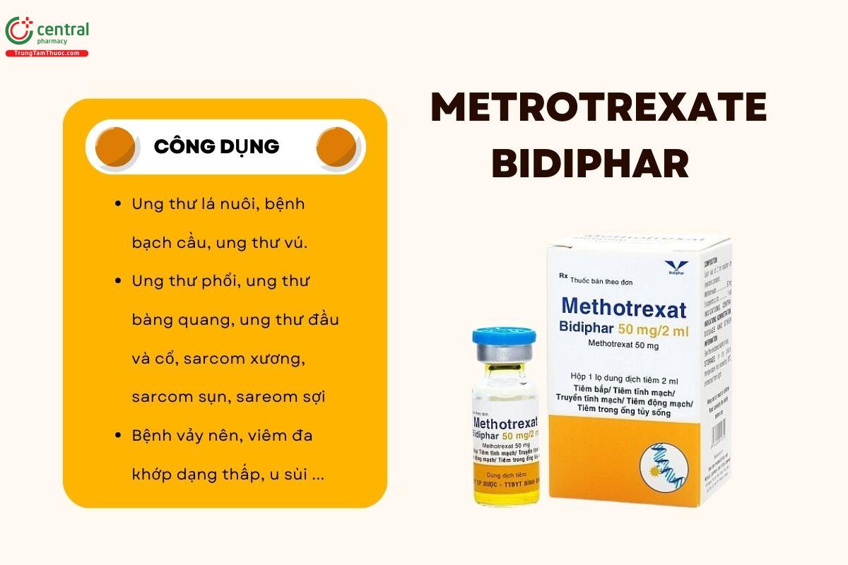 Thuốc Metrotrexate Bidiphar 50mg/2ml điều trị ung thư phổi, ung thư bạch cầu