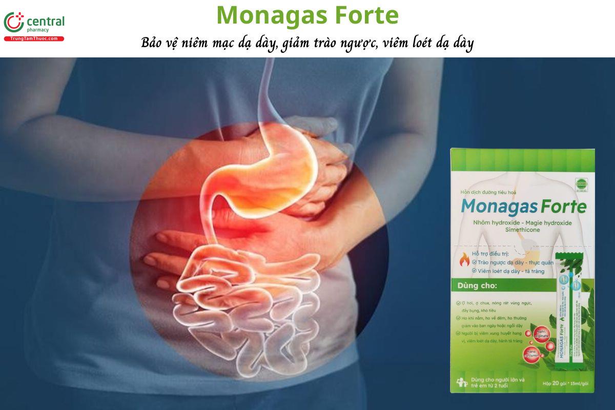 Monagas Forte - Bảo vệ niêm mạc dạ dày, giảm trào ngược, viêm loét dạ dày