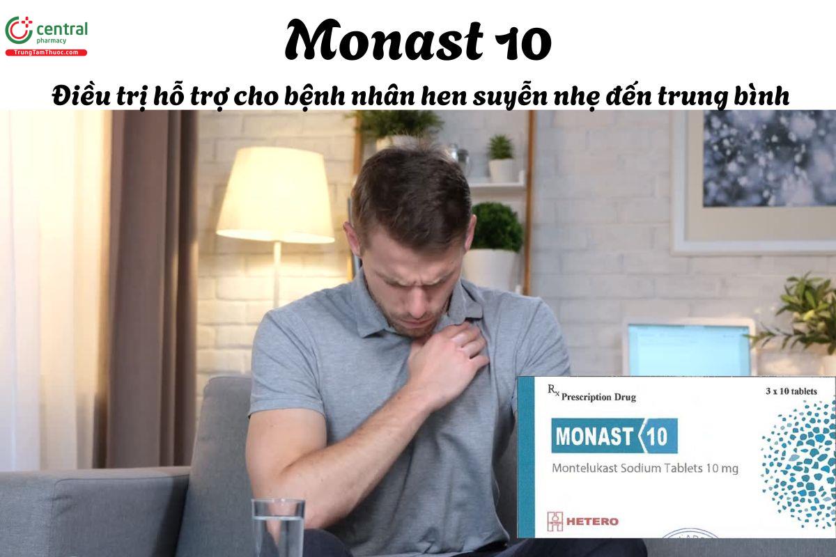 Thuốc Monast 10 - Điều trị hen phế quản mạn tính, viêm mũi dị ứng  