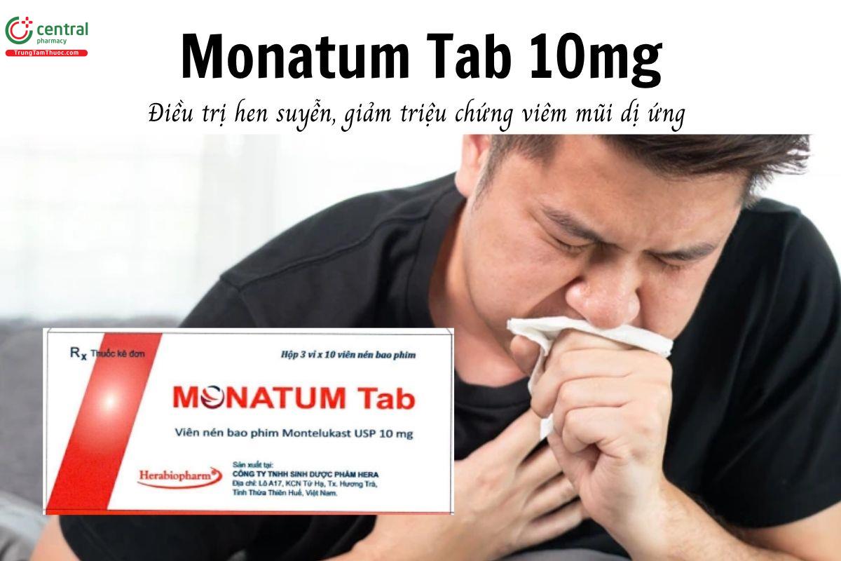 Thuốc Monatum Tab 10mg - Điều trị hen suyễn, giảm triệu chứng viêm mũi dị ứng