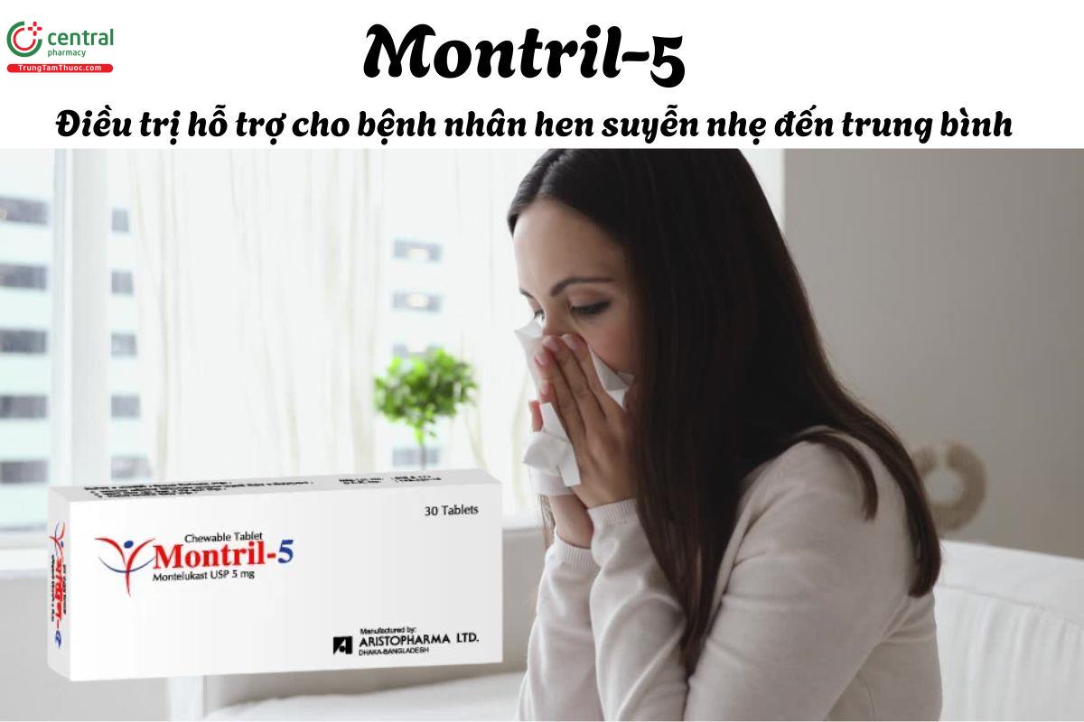 Thuốc Montril-5 - Điều trị hen suyễn nhẹ - trung bình, viêm mũi dị ứng