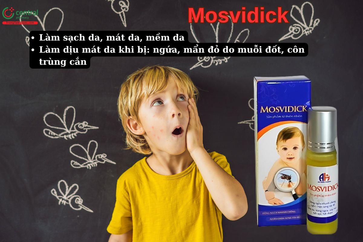 Mosvidick giúp làm dịu da do muỗi, côn trùng cắn