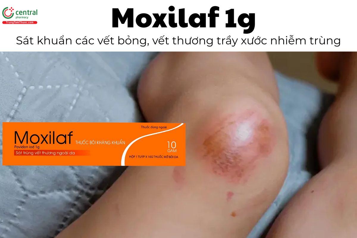 Thuốc Moxilaf 1g - Sát khuẩn các vết bỏng, vết thương trầy xước nhiễm trùng