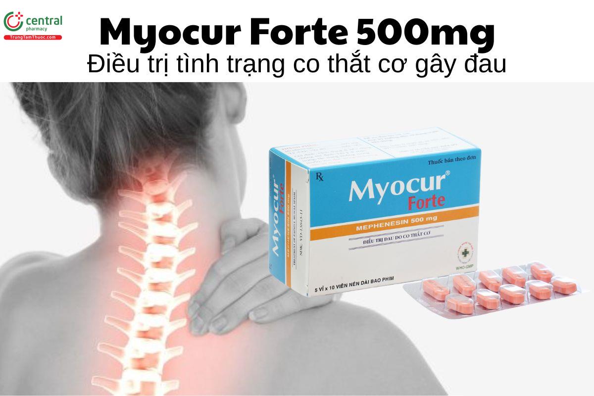 Thuốc Myocur Forte 500mg - Điều trị tình trạng co thắt cơ gây đau