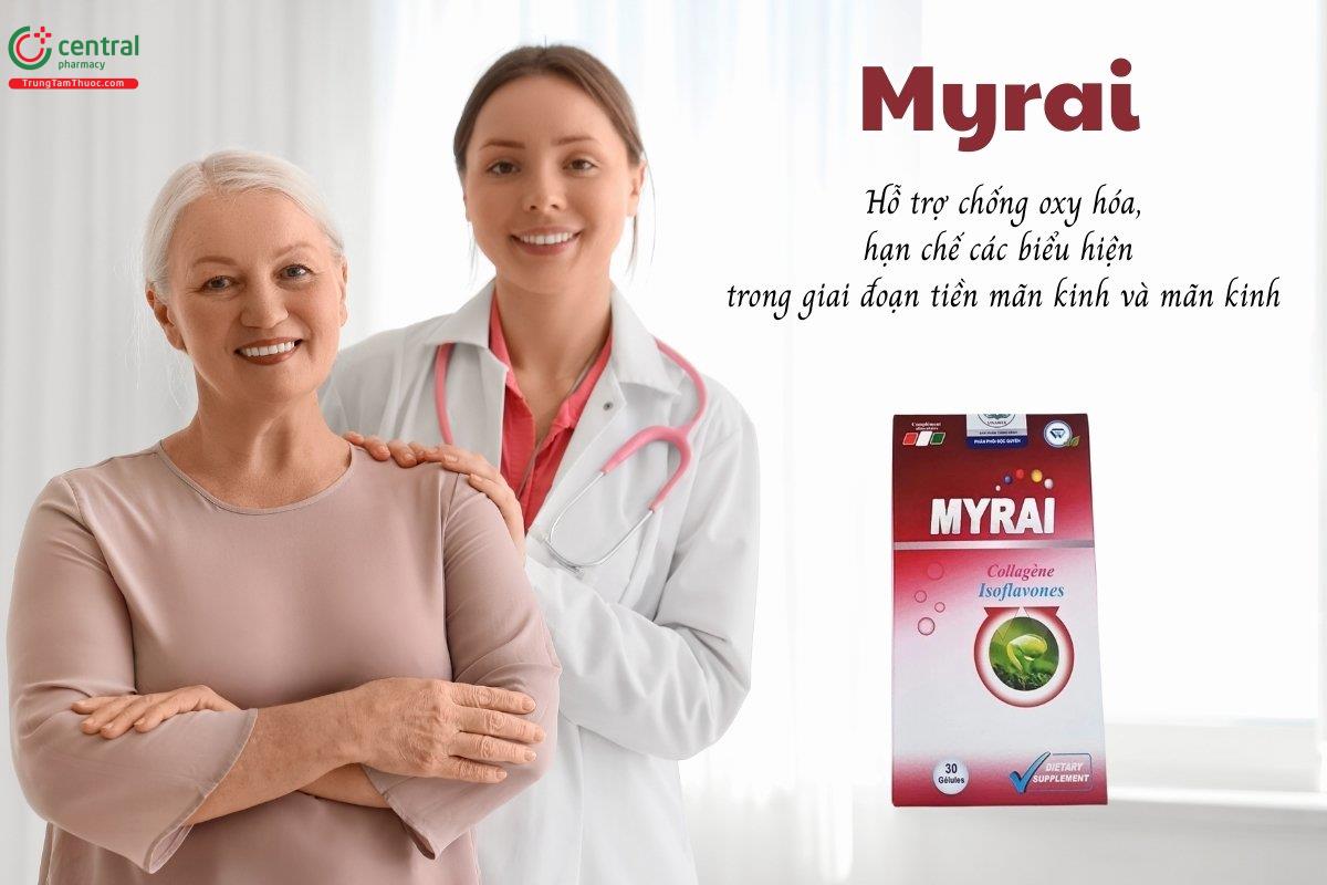 Myrai hỗ trợ chống oxy hóa, hạn chế biểu hiện tiền mãn kinh, mãn kinh