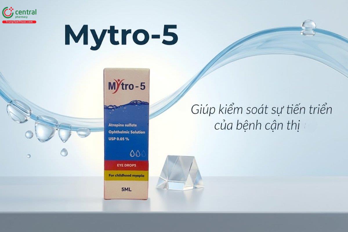 Mytro-5 5ml được sử dụng nhằm kiểm soát quá trình tăng độ cận thị, đồng thời giúp đánh giá các trường hợp nghi ngờ cận thị giả