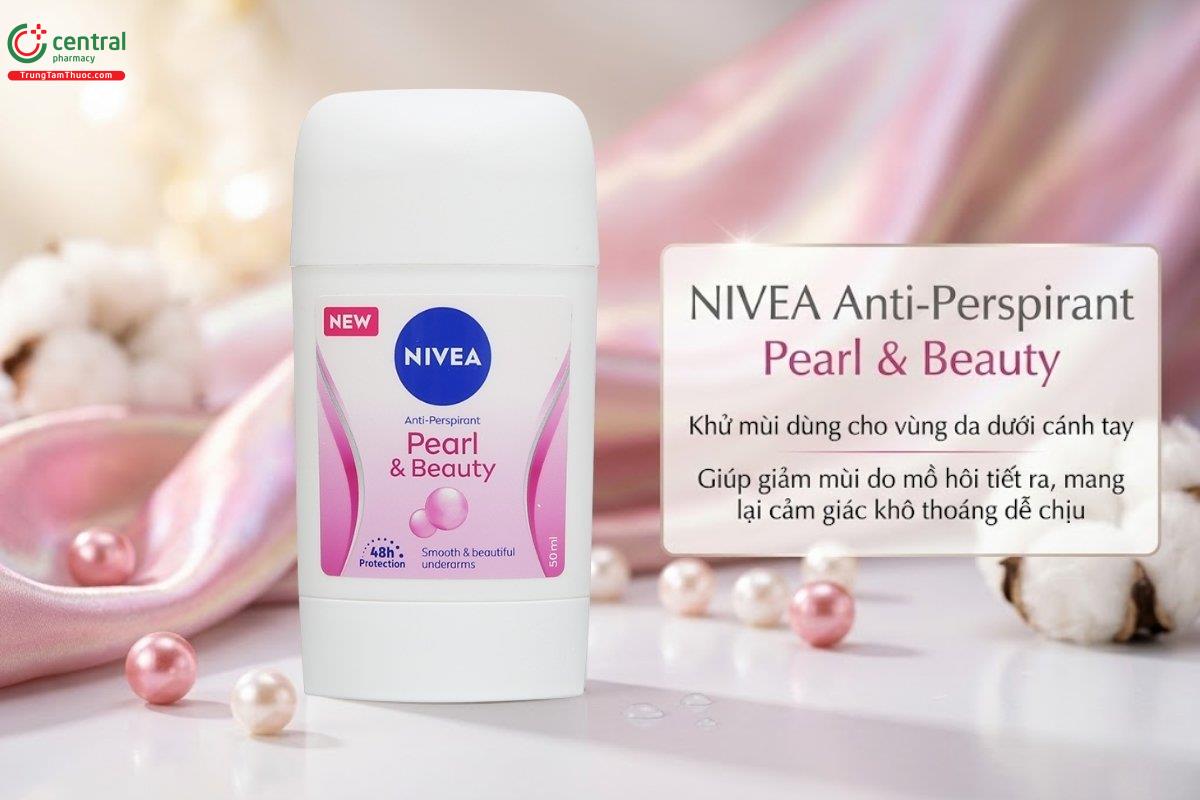 Sáp khử mùi NIVEA Anti-Perspirant Pearl & Beauty chăm sóc da dưới cánh tay