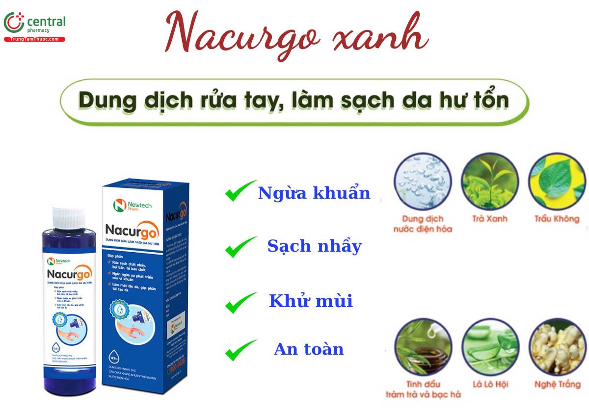 Nacurgo xanh - Dung dịch kháng khuẩn rửa và khử mùi vết thương