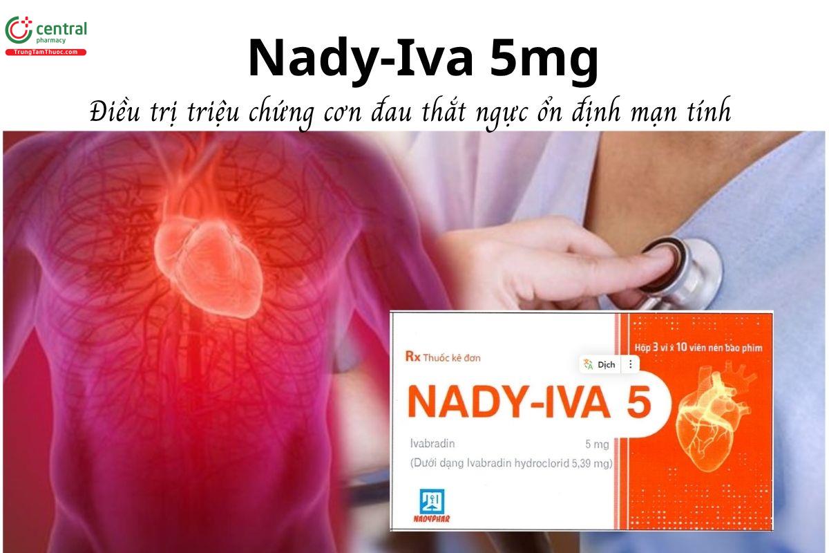 Thuốc Nady-Iva 5mg - Điều trị triệu chứng cơn đau thắt ngực ổn định mạn tính 