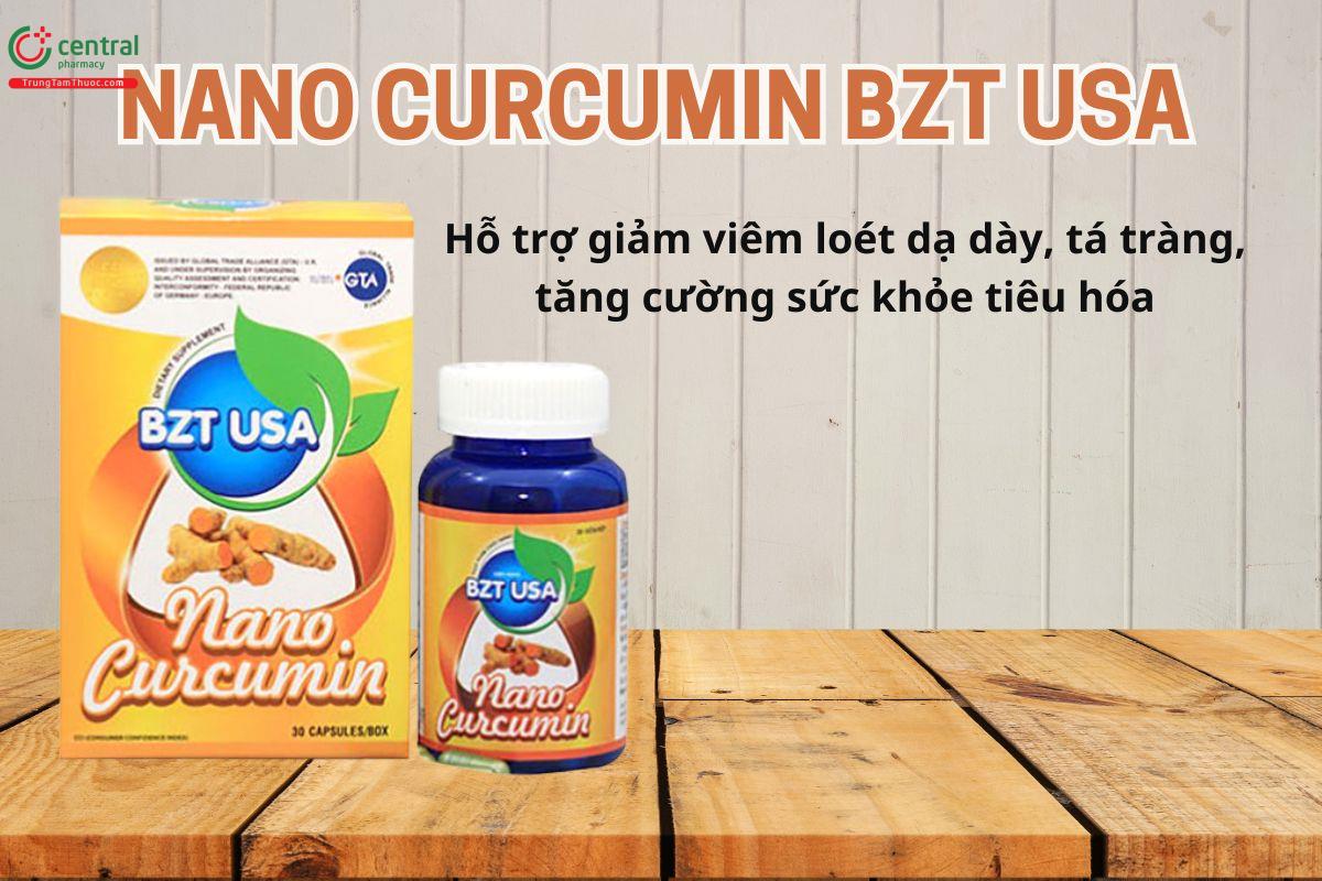 Nano Curcumin BZT USA hỗ trợ giảm viêm loét dạ dày tá tràng, hỗ trợ chức năng gan