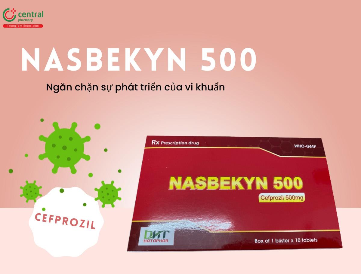 Thuốc Nasbekyn 500 trị nhiễm khuẩn hô hấp, viêm tai giữa, viêm họng