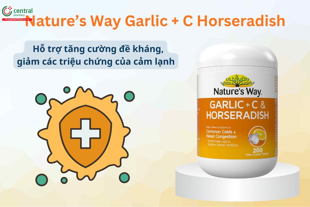 Nature’s Way Garlic + C Horseradish hỗ trợ tăng cường đề kháng