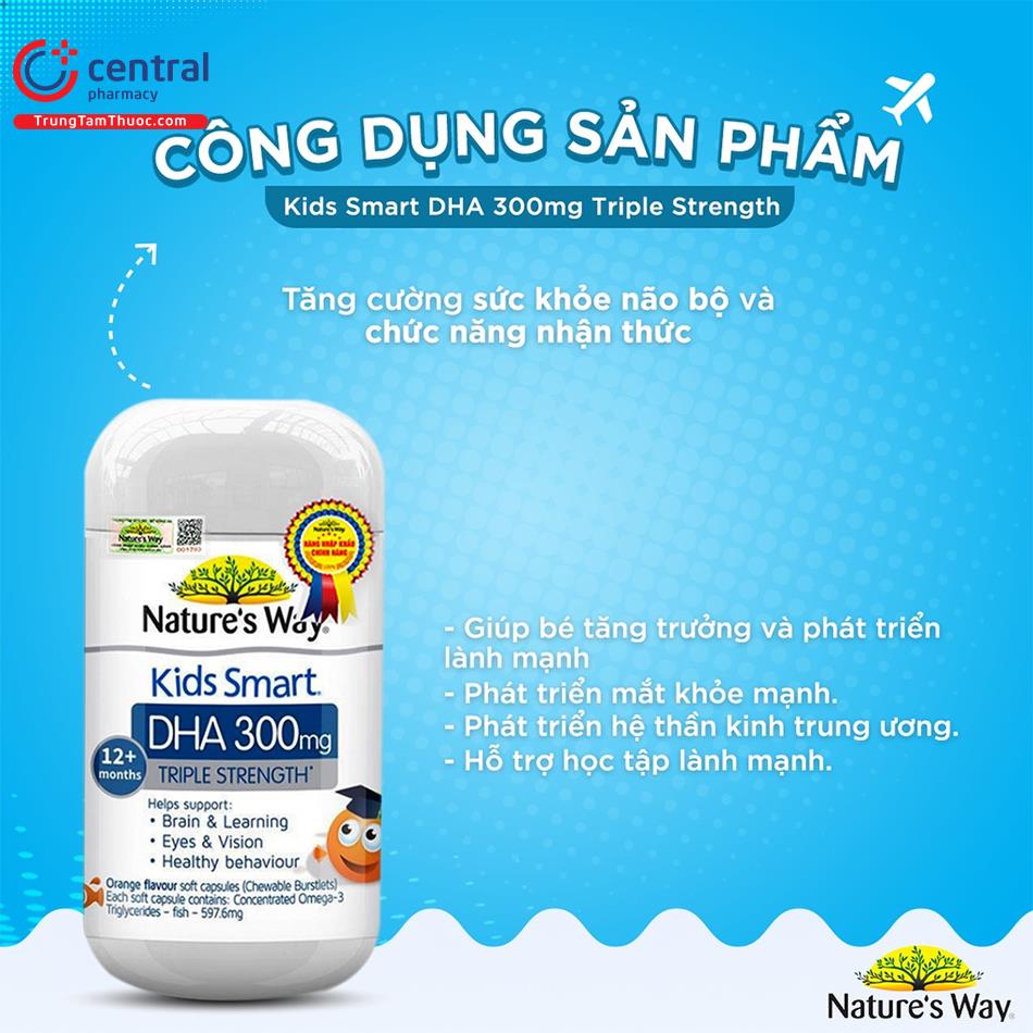 Tác dụng của Nature’s Way Kids Smart DHA 300mg