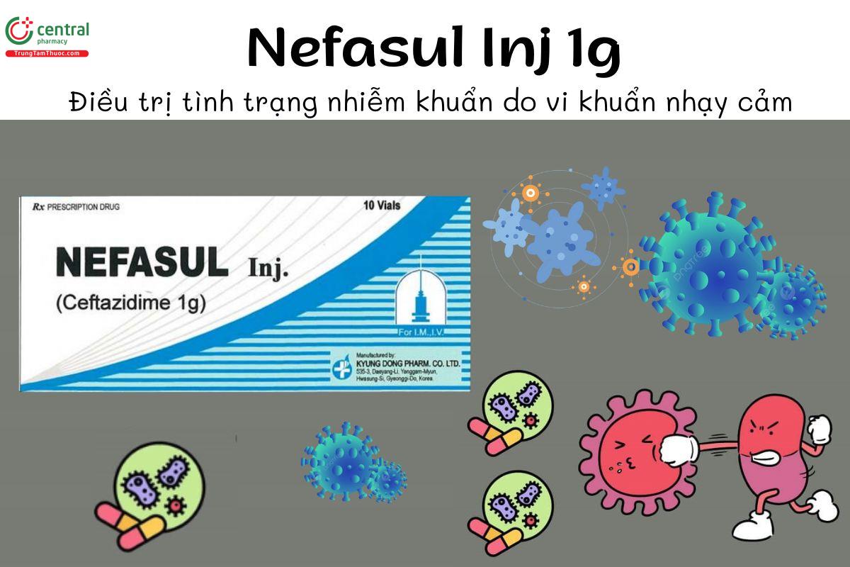 Thuốc Nefasul Inj 1g - Điều trị tình trạng nhiễm khuẩn do vi khuẩn nhạy cảm