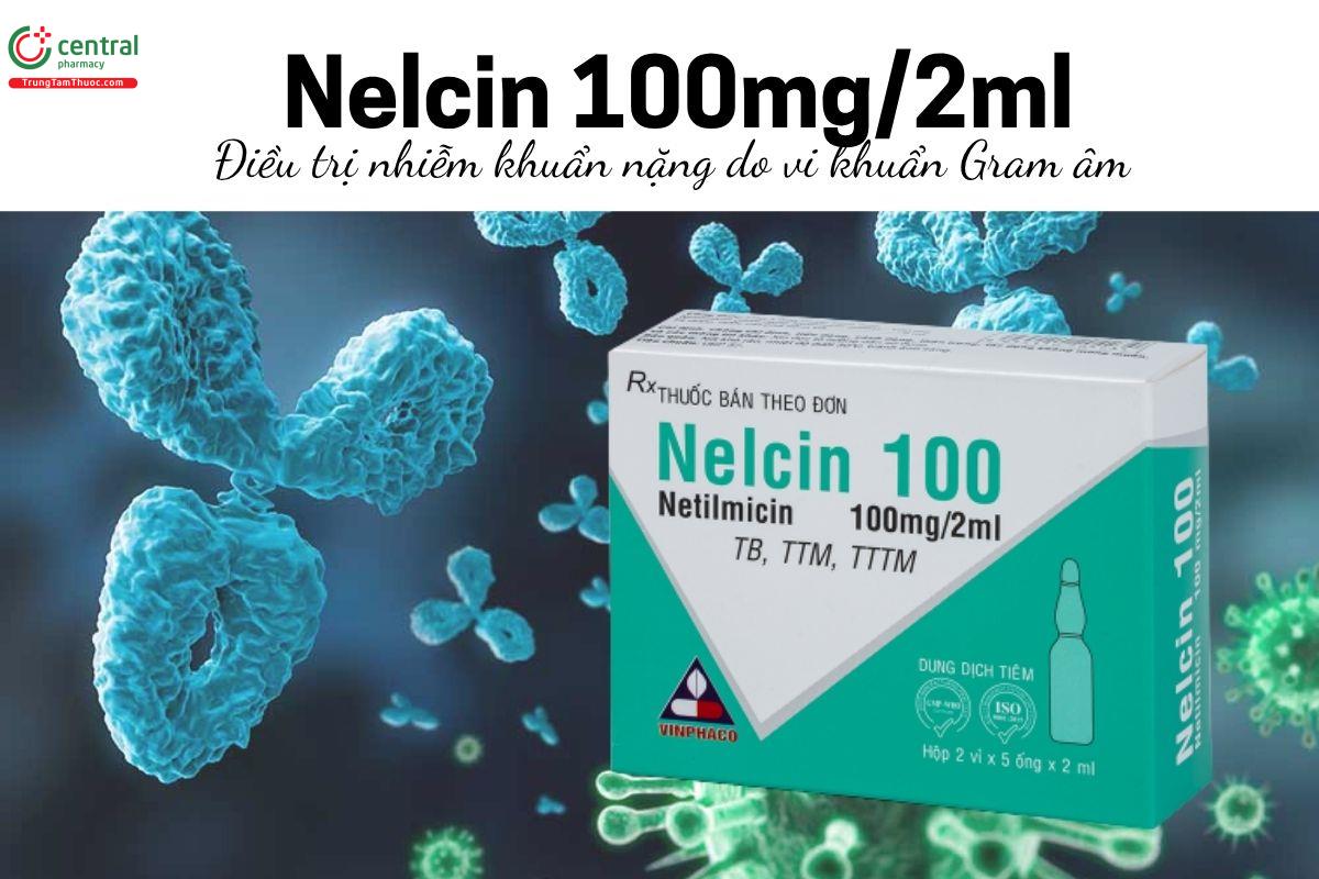 Thuốc Nelcin 100mg/2ml - Điều trị nhiễm khuẩn nặng do vi khuẩn Gram âm 