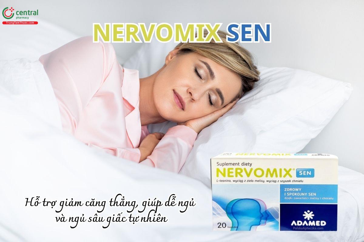 Nervomix Sen hỗ trợ giảm căng thẳng, giúp dễ ngủ và ngủ sâu giấc tự nhiên