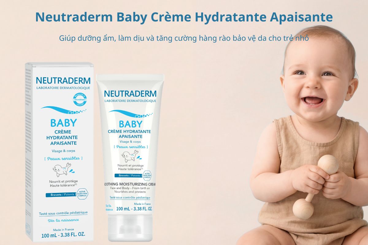 Neutraderm Baby Crème Hydratante Apaisante hỗ trợ dưỡng ẩm da cho bé