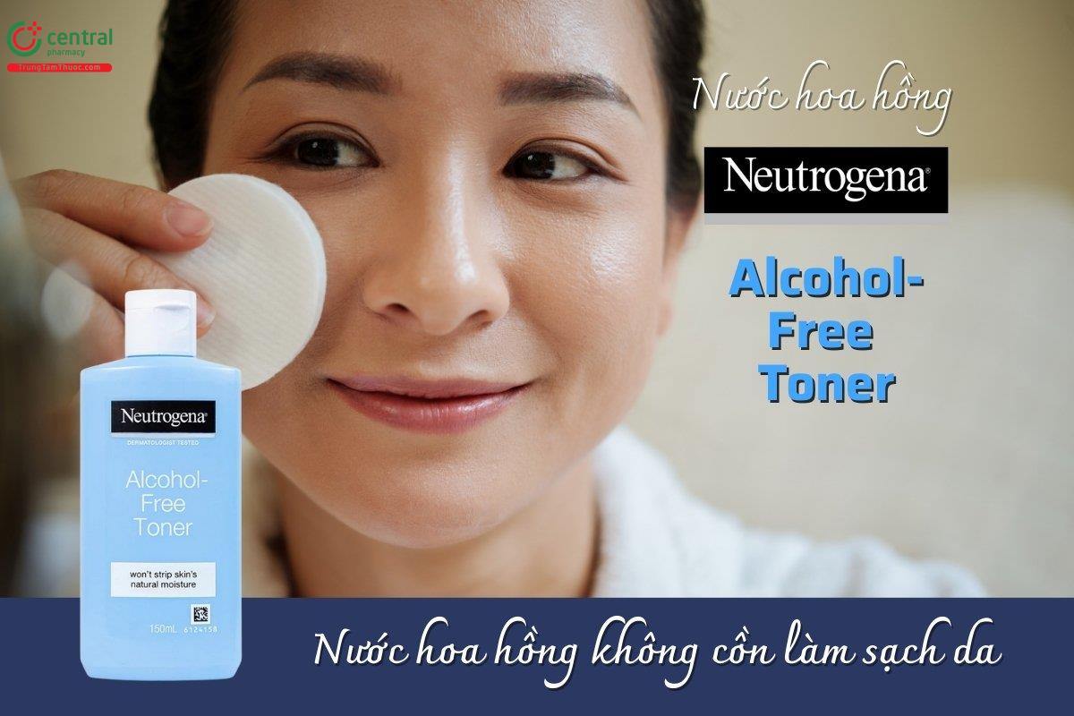 Nước hoa hồng không cồn Neutrogena Alcohol-Free Toner giúp làm sạch da hiệu quả, mang lại cảm giác tươi mát mà không gây khô căng, nhẹ nhàng loại bỏ bụi bẩn, cân bằng độ ẩm.