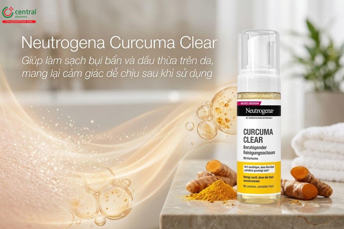Sữa rửa mặt nghệ Neutrogena Curcuma Clear làm sạch da nhẹ nhàng