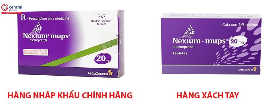 Phân biệt Nexium Mups 20mg chính hãng và hàng xách tay