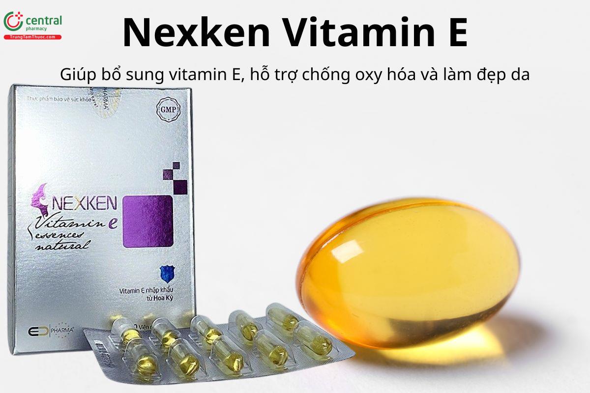 Nexken Vitamin E giúp bổ sung vitamin E, hỗ trợ chống oxy hóa da