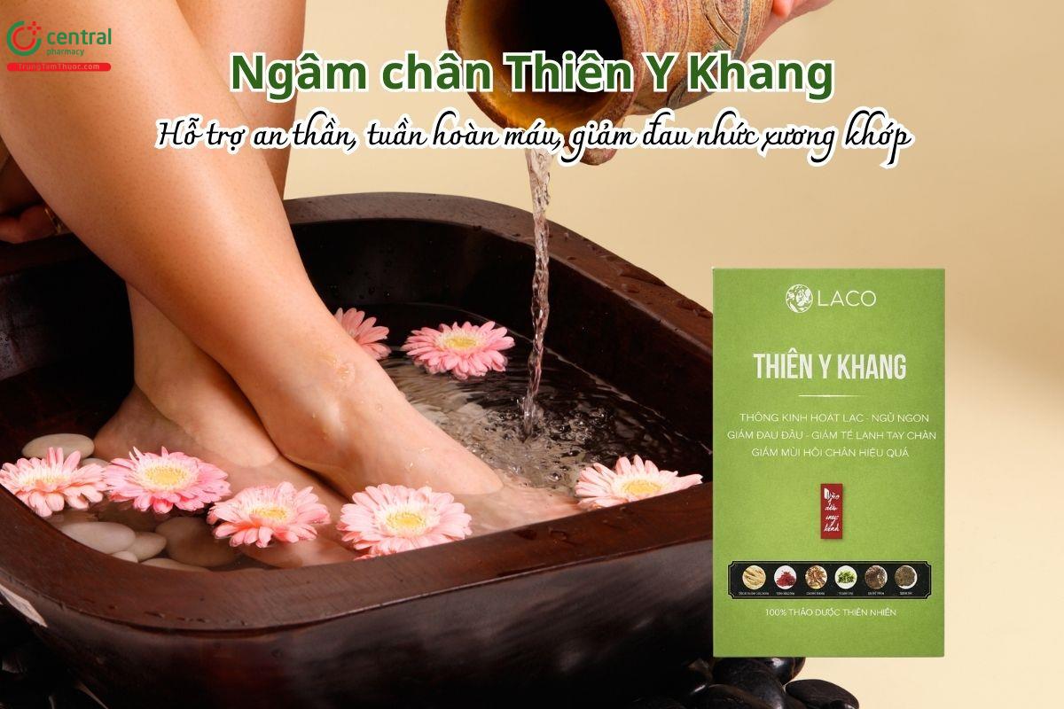 Ngâm chân Thiên Y Khang hỗ trợ an thần, tuần hoàn máu, giảm đau nhức xương khớp