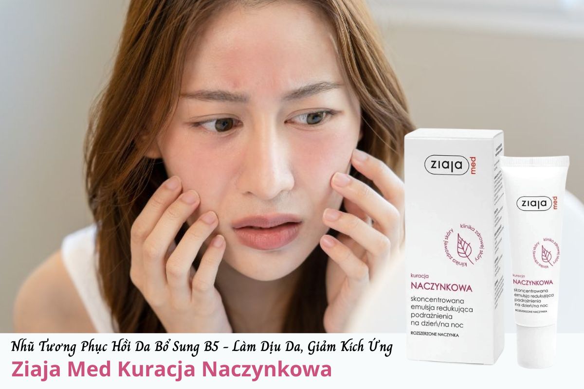 Nhũ tương dưỡng da, giảm kích ứng Ziaja Med Kuracja Naczynkowa