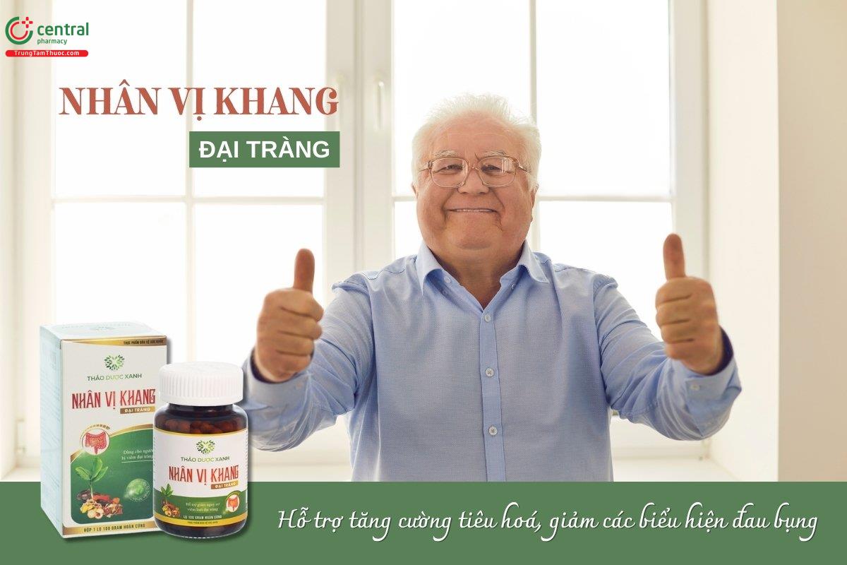 Viên hoàn Nhân vị khang Đại tràng G=giúp hỗ trợ cải thiện chức năng tiêu hóa, giảm các triệu chứng như đau bụng, rối loạn tiêu hóa thường gặp ở người bị viêm đại tràng.